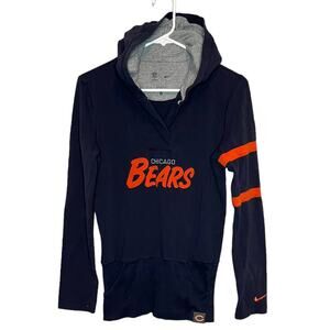 Nike Chicago Bear Womens Thin Pullover Jacket Navy Orange Hoody NFL Gear
